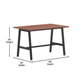 English Elm Commercial Grade Commercial 48x30 Conference Table with 1" Thick Double Sided Laminate Table Top with PVC Edging and Heavy Duty A-Frame Steel Base,