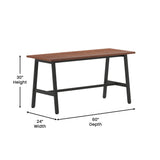 English Elm Commercial Grade Commercial 60x24 Conference Table with 1" Thick Double Sided Laminate Table Top with PVC Edging and Heavy Duty A-Frame Steel Base,