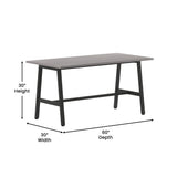 English Elm Commercial Grade Commercial 60x30 Conference Table with 1" Thick Double Sided Laminate Table Top with PVC Edging and Heavy Duty A-Frame Steel Base,