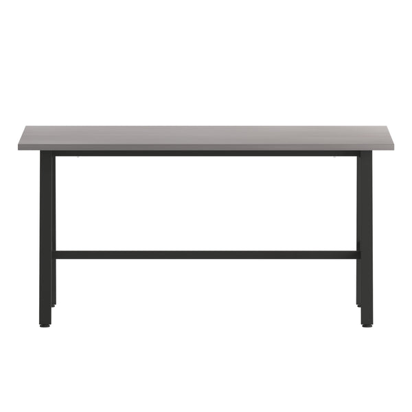 English Elm Commercial Grade Commercial 60x30 Conference Table with 1" Thick Double Sided Laminate Table Top with PVC Edging and Heavy Duty A-Frame Steel Base,