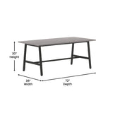 English Elm Commercial Grade Commercial 72x36 Conference Table with 1" Thick Double Sided Laminate Table Top with PVC Edging and Heavy Duty A-Frame Steel Base,