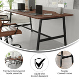 English Elm Commercial Grade Commercial 72x36 Conference Table with 1" Thick Double Sided Laminate Table Top with PVC Edging and Heavy Duty A-Frame Steel Base,