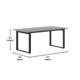 English Elm Commercial Grade Commercial 72x36 Conference Table with 1" Thick Double Sided Laminate Table Top with PVC Edging and Heavy Duty U-Frame Steel Base,