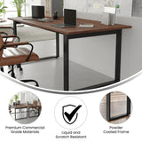 English Elm Commercial Grade Commercial 72x36 Conference Table with 1" Thick Double Sided Laminate Table Top with PVC Edging and Heavy Duty U-Frame Steel Base,