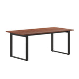 English Elm Commercial Grade Commercial 72x36 Conference Table with 1" Thick Double Sided Laminate Table Top with PVC Edging and Heavy Duty U-Frame Steel Base,