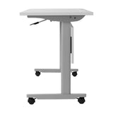 English Elm Commercial Grade Commercial Grade 60" x 24" Heavy-Duty Nesting Flip Training Table with T-Legs, Modesty Panel, 1" Thick Tabletop, and Steel Frame