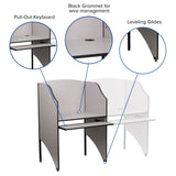 English Elm Commercial Grade Starter Study Carrel in Finish