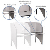 English Elm Commercial Grade Add-On Study Carrel in Finish