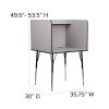 English Elm Commercial Grade Stand-Alone Study Carrel with Top Shelf - Height Adjustable Legs and Wire Management Grommet - Finish