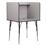 English Elm Commercial Grade Stand-Alone Study Carrel with Top Shelf - Height Adjustable Legs and Wire Management Grommet - Finish