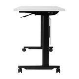 English Elm Commercial Grade Commercial Grade 72" x 24" Heavy-Duty Nesting Flip Training Table with T-Legs, Modesty Panel, 1" Thick Tabletop, and Black Steel Frame