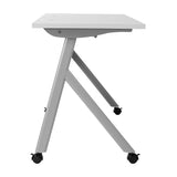 English Elm Commercial Grade Commercial Grade 72" x 24" Heavy-Duty Nesting Flip Training Table with Y-Legs, Modesty Panel, 1" Thick Tabletop, and Steel Frame