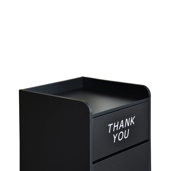 English Elm Commercial Grade Wood Tray Top Receptacle