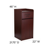 English Elm Commercial Grade Wood Tray Top Receptacle