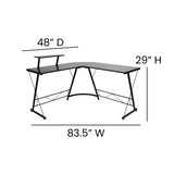 English Elm L-Shaped Desk 71.5" Computer Corner Desk, Home Office Corner Desk, Gaming Desk, Space Saving, Easy to Assemble, /