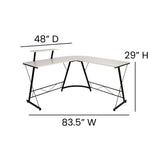 English Elm L-Shaped Desk 71.5" Computer Corner Desk, Home Office Corner Desk, Gaming Desk, Space Saving, Easy to Assemble, /Black