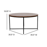 English Elm Coffee and End Table Set - Walnut Laminate Top & Matte Crisscross Frame, 3 Piece Table Set