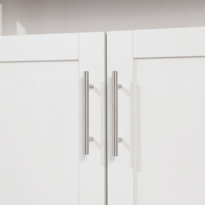 English Elm Commercial Grade 40" Classic Buffet and Sideboard with Double Door Storage Cabinet and Open Storage Shelf in with Walnut Finish Top