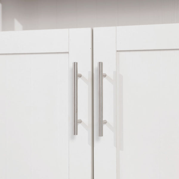 English Elm Commercial Grade 40" Classic Buffet and Sideboard with Double Door Storage Cabinet and Open Storage Shelf in with Walnut Finish Top