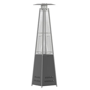 English Elm Commercial Grade Patio Outdoor Heating- Stainless Steel Pyramid 42,000 BTU Propane Heater with Wheels for Commercial & Residential Use