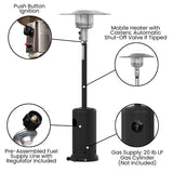 English Elm Commercial Grade Patio Outdoor Heating- Stainless Steel 40,000 BTU Propane Heater with Wheels-Commercial & Residential Use-7.5 Feet Tall