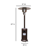 English Elm Commercial Grade Patio Outdoor Heating- Stainless Steel 40,000 BTU Propane Heater with Wheels-Commercial & Residential Use-7.5 Feet Tall