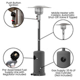 English Elm Commercial Grade Patio Outdoor Heating- Stainless Steel 40,000 BTU Propane Heater with Wheels-Commercial & Residential Use-7.5 Feet Tall