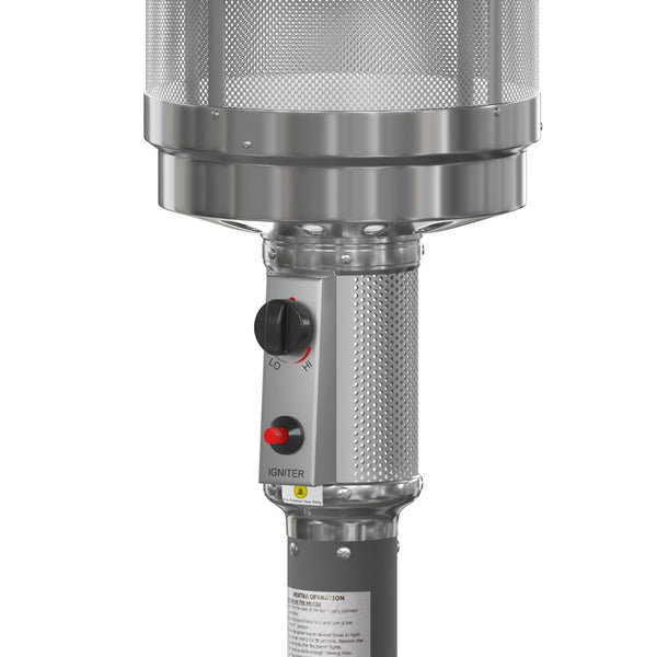 English Elm Commercial Grade Patio Outdoor Heating- Stainless Steel 40,000 BTU Propane Heater with Wheels-Commercial & Residential Use-7.5 Feet Tall