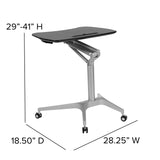 English Elm Mobile Sit-Down, Stand-Up Computer Ergonomic Desk with 28.25"W Top (Adjustable Range 29" - 41")