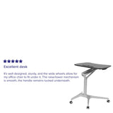 English Elm Mobile Sit-Down, Stand-Up Computer Ergonomic Desk with 28.25"W Top (Adjustable Range 29" - 41")