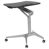 English Elm Mobile Sit-Down, Stand-Up Computer Ergonomic Desk with 28.25"W Top (Adjustable Range 29" - 41")