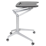 English Elm Mobile Sit-Down, Stand-Up Computer Ergonomic Desk with 28.25"W Top (Adjustable Range 29" - 41")