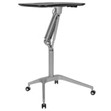 English Elm Mobile Sit-Down, Stand-Up Computer Ergonomic Desk with 28.25"W Top (Adjustable Range 29" - 41")