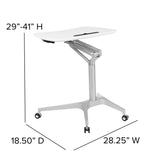 English Elm Mobile Sit-Down, Stand-Up Computer Ergonomic Desk with 28.25"W Top (Adjustable Range 29" - 41")