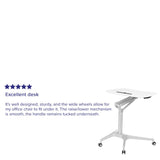 English Elm Mobile Sit-Down, Stand-Up Computer Ergonomic Desk with 28.25"W Top (Adjustable Range 29" - 41")