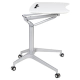 English Elm Mobile Sit-Down, Stand-Up Computer Ergonomic Desk with 28.25"W Top (Adjustable Range 29" - 41")