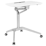 English Elm Mobile Sit-Down, Stand-Up Computer Ergonomic Desk with 28.25"W Top (Adjustable Range 29" - 41")