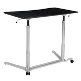 English Elm Sit-Down, Stand-Up Computer Ergonomic Desk with 37.375"W Top (Adjustable Range 29" - 40.75")