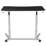 English Elm Sit-Down, Stand-Up Computer Ergonomic Desk with 37.375"W Top (Adjustable Range 29" - 40.75")