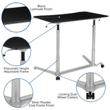 English Elm Sit-Down, Stand-Up Computer Ergonomic Desk with 37.375"W Top (Adjustable Range 29" - 40.75")