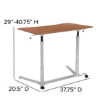 English Elm Sit-Down, Stand-Up Computer Ergonomic Desk with 37.375"W Top (Adjustable Range 29" - 40.75")