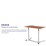 English Elm Sit-Down, Stand-Up Computer Ergonomic Desk with 37.375"W Top (Adjustable Range 29" - 40.75")