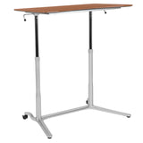 English Elm Sit-Down, Stand-Up Computer Ergonomic Desk with 37.375"W Top (Adjustable Range 29" - 40.75")