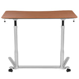 English Elm Sit-Down, Stand-Up Computer Ergonomic Desk with 37.375"W Top (Adjustable Range 29" - 40.75")