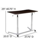 English Elm Sit-Down, Stand-Up Computer Ergonomic Desk with 37.375"W Top (Adjustable Range 29" - 40.75")