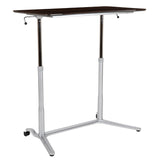 English Elm Sit-Down, Stand-Up Computer Ergonomic Desk with 37.375"W Top (Adjustable Range 29" - 40.75")