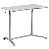 English Elm Sit-Down, Stand-Up Computer Ergonomic Desk with 37.375''W Top (Adjustable Range 29'' - 40.75'')