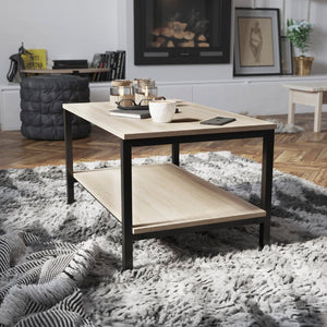 English Elm Commercial Grade Finley Modern Industrial 2 Tier Rectangular Metal and Coffee Table