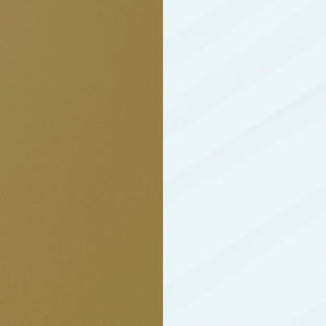 English Elm End Table - Modern Clear Glass Accent Table with Crisscross Brushed Frame