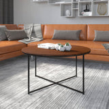 Walnut Coffee Table with Crisscross Matte Frame - Modern Design, 35.5